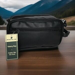 PAVILIA Mens Travel Toiletry Bag W/Zipper‎ Case Organizer Portable Kit NWT